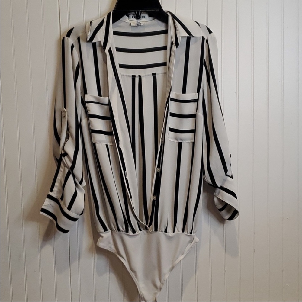 Express Portofino Button Up Bodysuit - XS